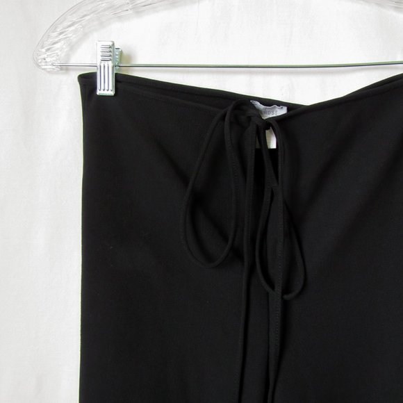 WEST OF MELROSE Sexy Black Tie Waist Pants Baby Flares - Medium - Picture 3 of 12